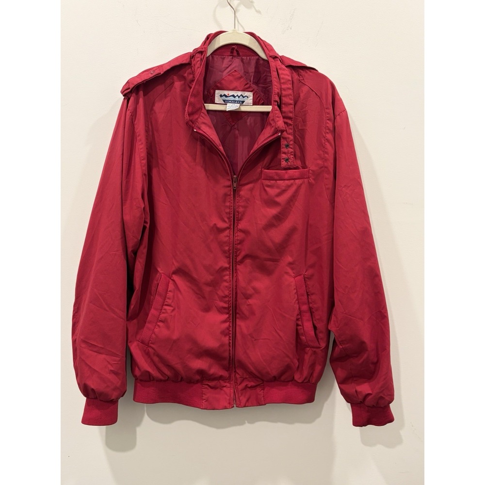 Vintage Himalaya Red Stand-Up Collar Windbreaker Jacket Zipper  Men's L T Casual